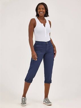 Lee Navy Cargo Capri Pants for Women